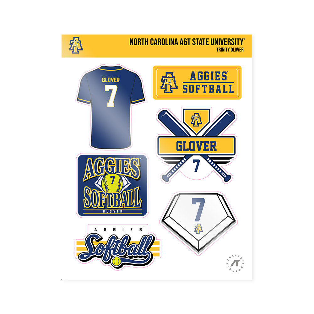 North Carolina A&T - NCAA Softball : Trinity Glover - Sticker Sheet-0