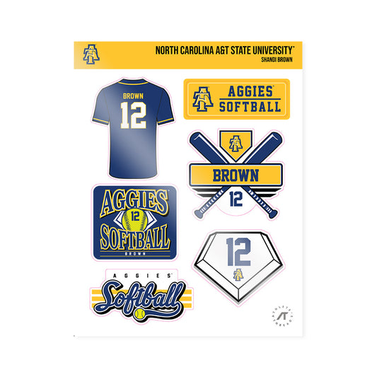 North Carolina A&T - NCAA Softball : Shandi Brown - Sticker Sheet-0