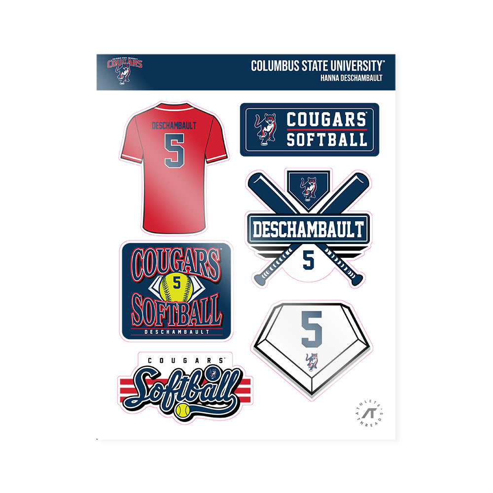 Columbus State - NCAA Softball : Hanna Deschambault - Sticker Sheet-0