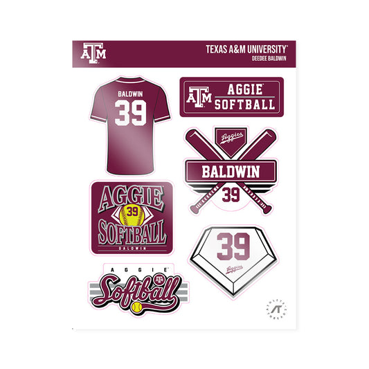Texas A&M - NCAA Softball : DeeDee Baldwin - Sticker Sheet-0