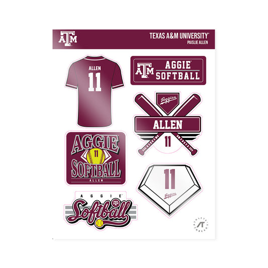Texas A&M - NCAA Softball : Paislie Allen - Sticker Sheet-0