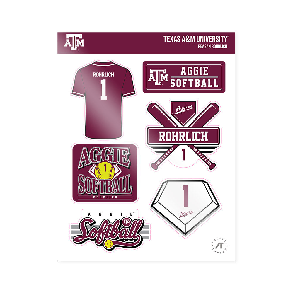 Texas A&M - NCAA Softball : Reagan Rohrlich - Sticker Sheet-0