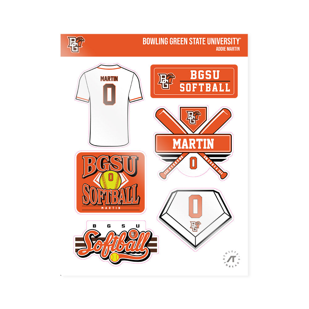 BGSU - NCAA Softball : Addie Martin - Sticker Sheet-0