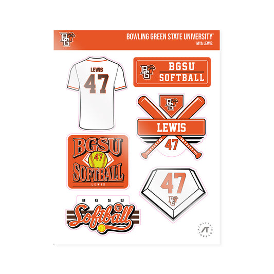 BGSU - NCAA Softball : Mya Lewis - Sticker Sheet-0