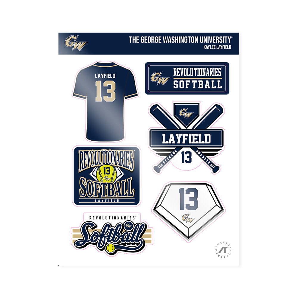 GWU - NCAA Softball : Kaylee Layfield - Sticker Sheet-0