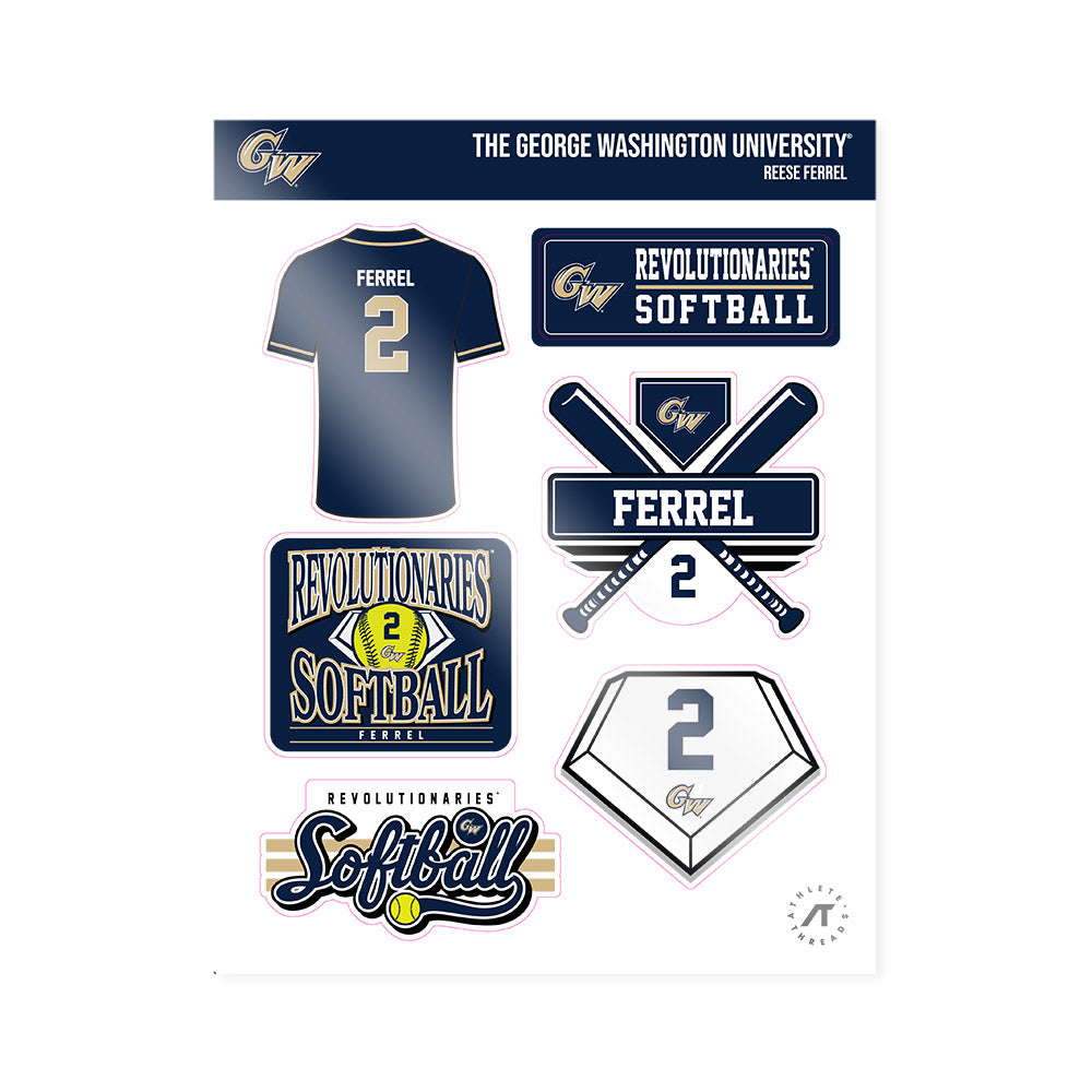 GWU - NCAA Softball : Reese Ferrel - Sticker Sheet-0