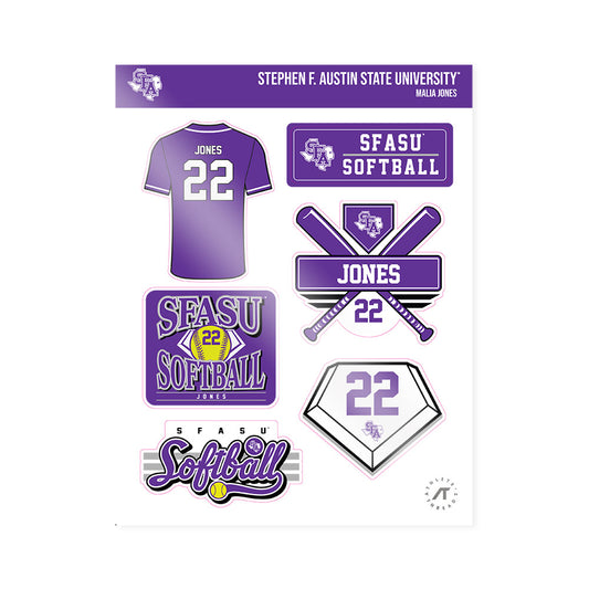 SFA - NCAA Softball : Malia Jones - Sticker Sheet-0