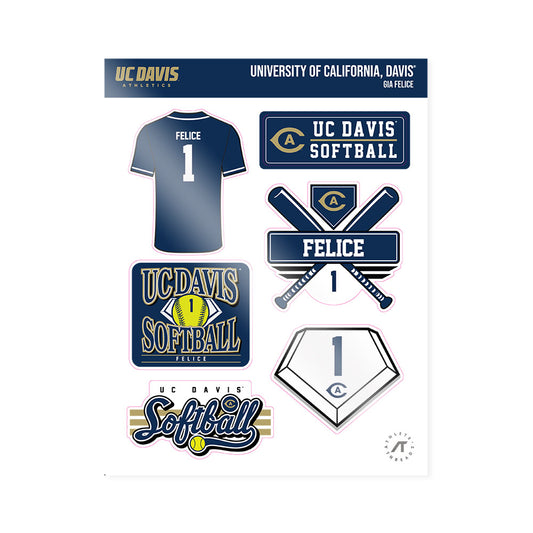 UC Davis - NCAA Softball : Gia Felice - Sticker Sheet-0