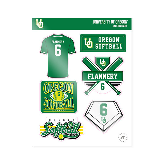 Oregon - NCAA Softball : Katie Flannery - Sticker Sheet-0