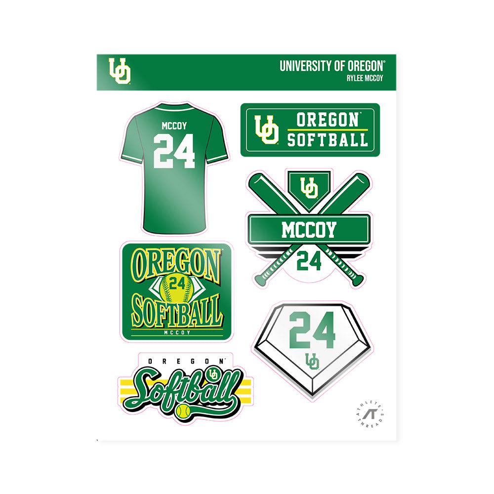 Oregon - NCAA Softball : Rylee McCoy - Sticker Sheet-0