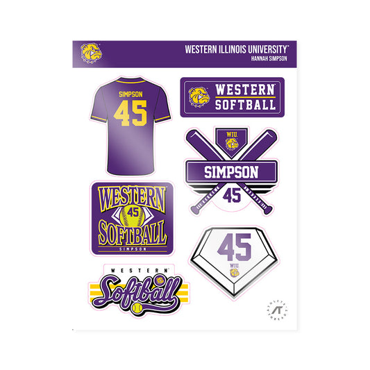 WIU - NCAA Softball : Hannah Simpson - Sticker Sheet-0