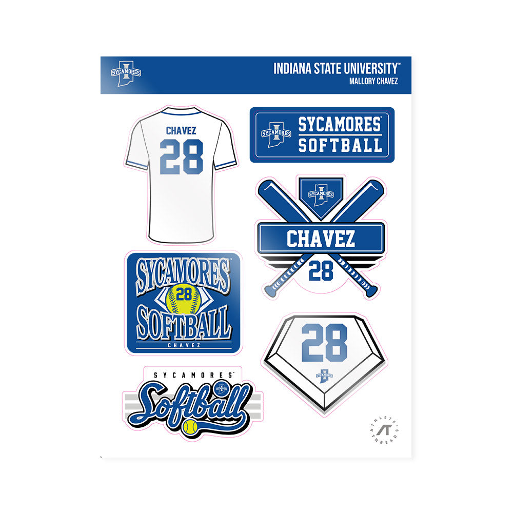 Indiana State - NCAA Softball : Mallory Chavez - Sticker Sheet-0