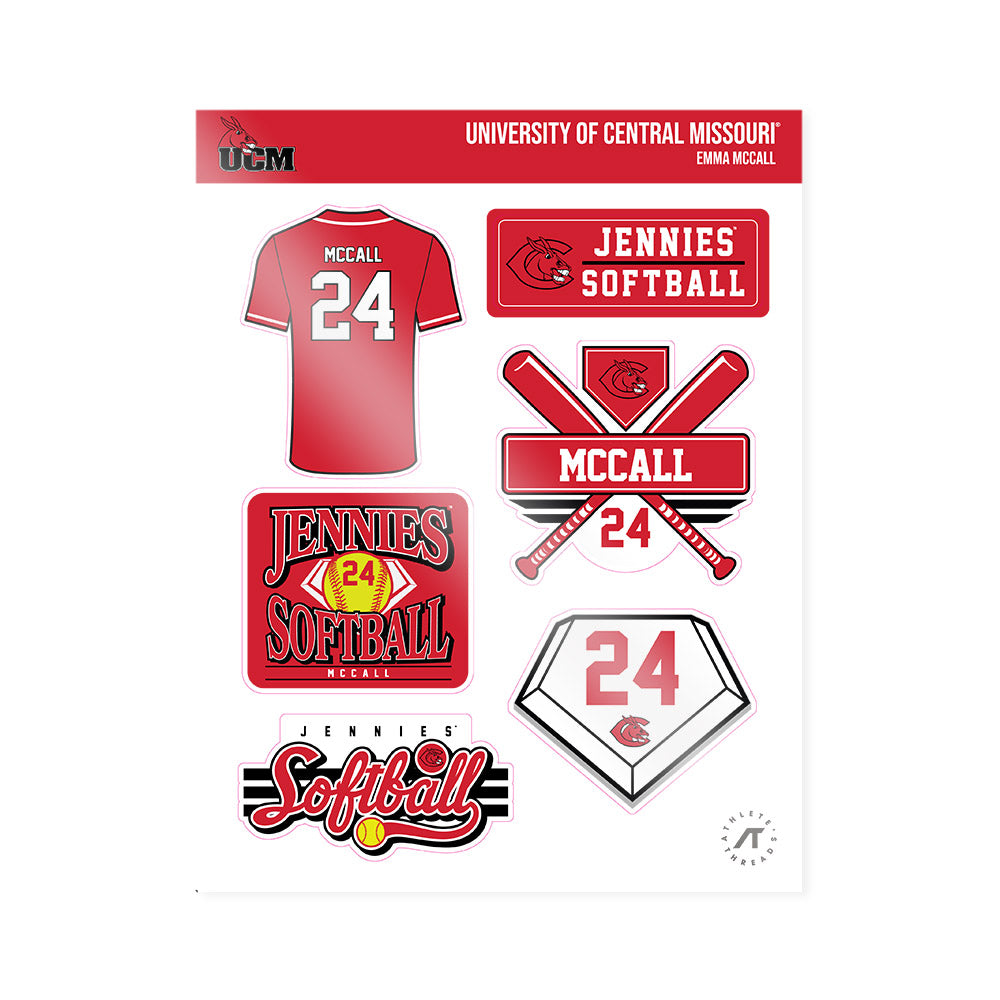 UCM - NCAA Softball : Emma McCall - Sticker Sheet-0