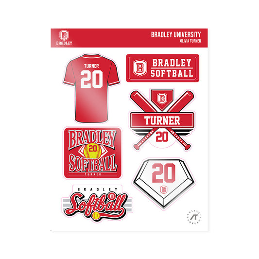 Bradley - NCAA Softball : Olivia Turner - Sticker Sheet-0