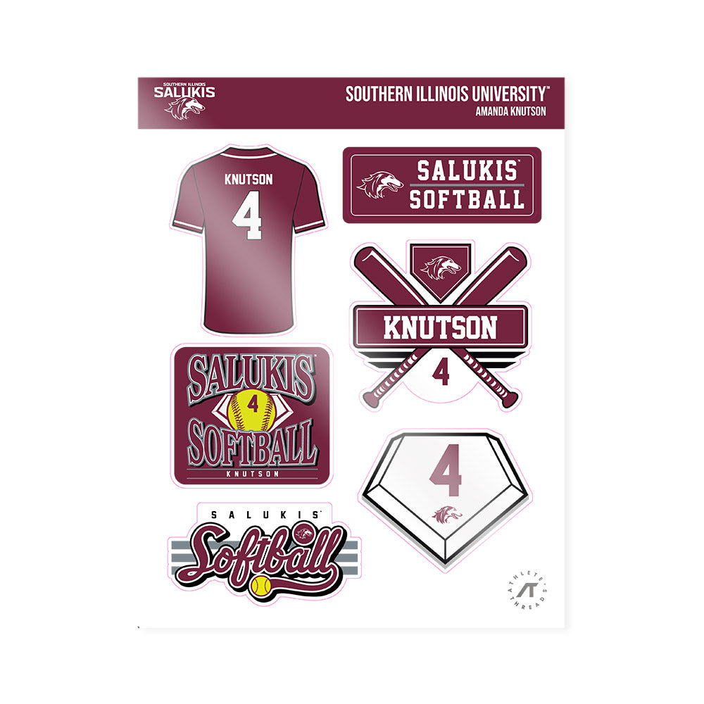SIU Carbondale - NCAA Softball : Amanda Knutson - Sticker Sheet-0