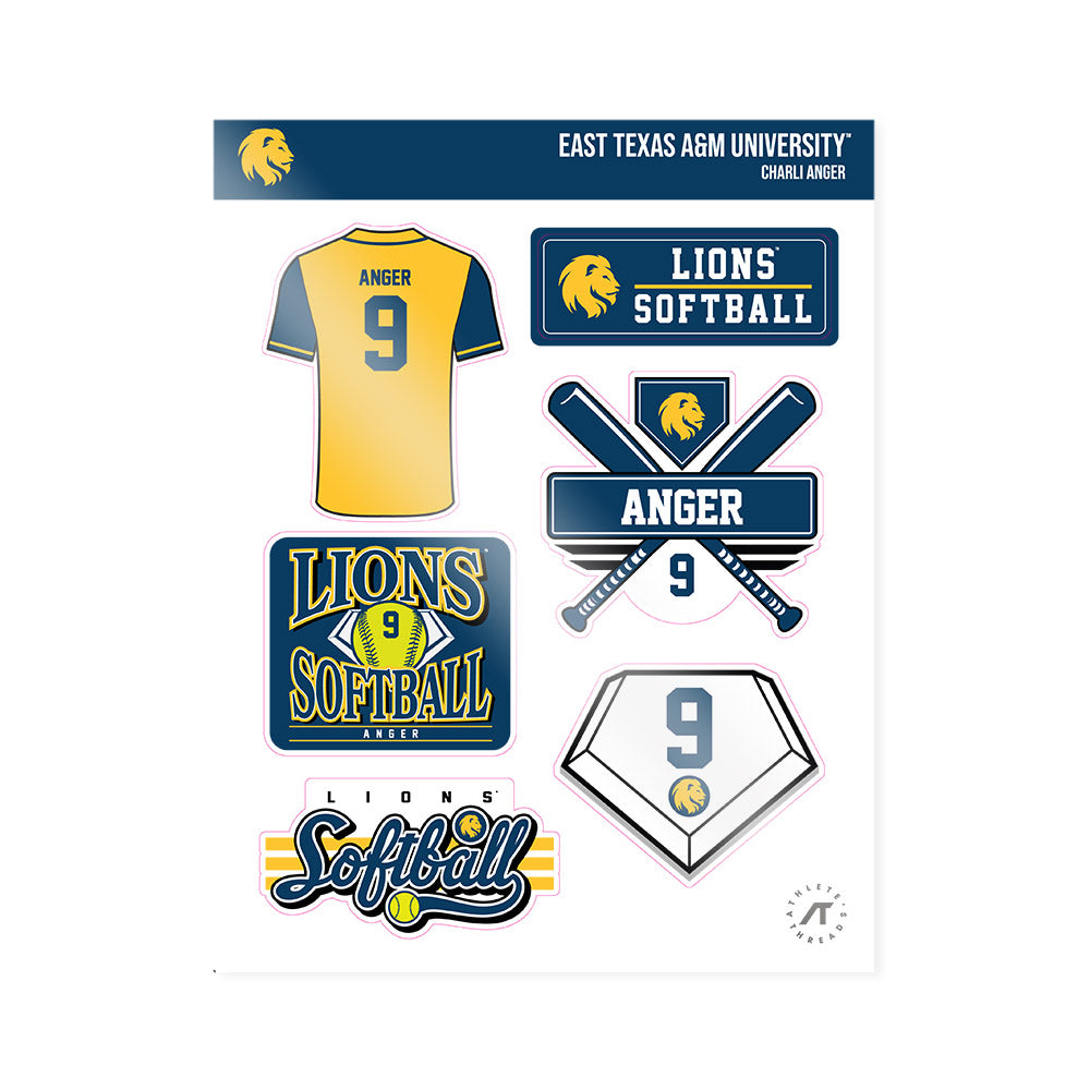 ETAMU - NCAA Softball : Charli Anger - Sticker Sheet-0