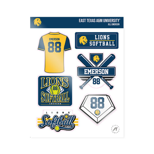 ETAMU - NCAA Softball : Jill Emerson - Sticker Sheet-0