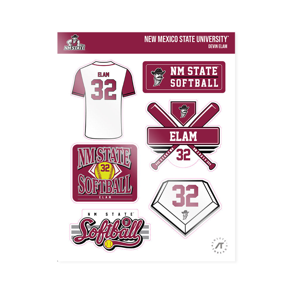 NMSU - NCAA Softball : Devin Elam - Sticker Sheet-0