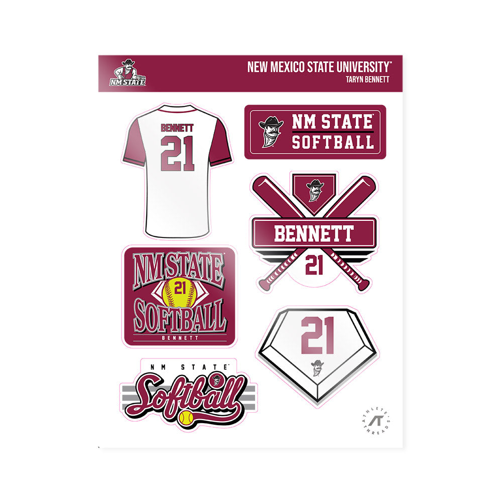 NMSU - NCAA Softball : Taryn Bennett - Sticker Sheet-0