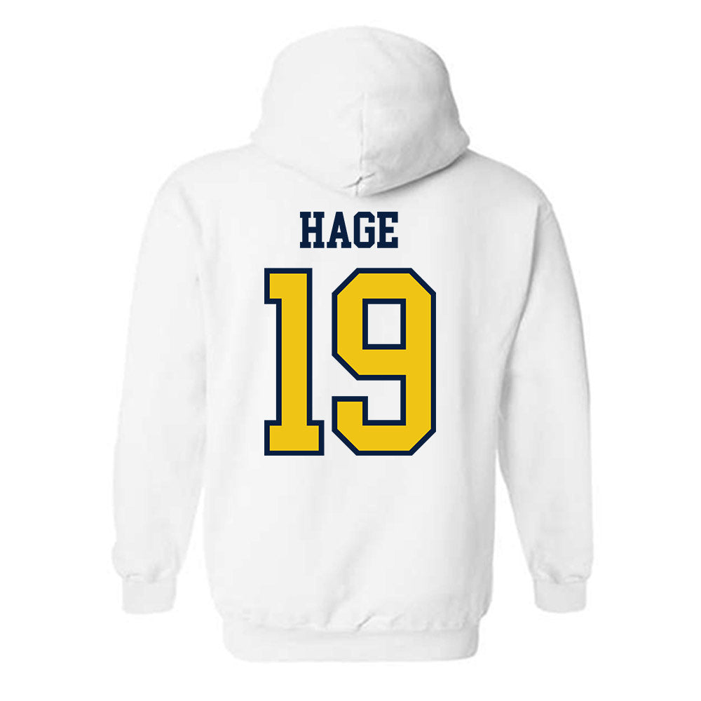 Michigan - NCAA Men's Ice Hockey : Michael Hage - Classic Shersey Hooded Sweatshirt-1