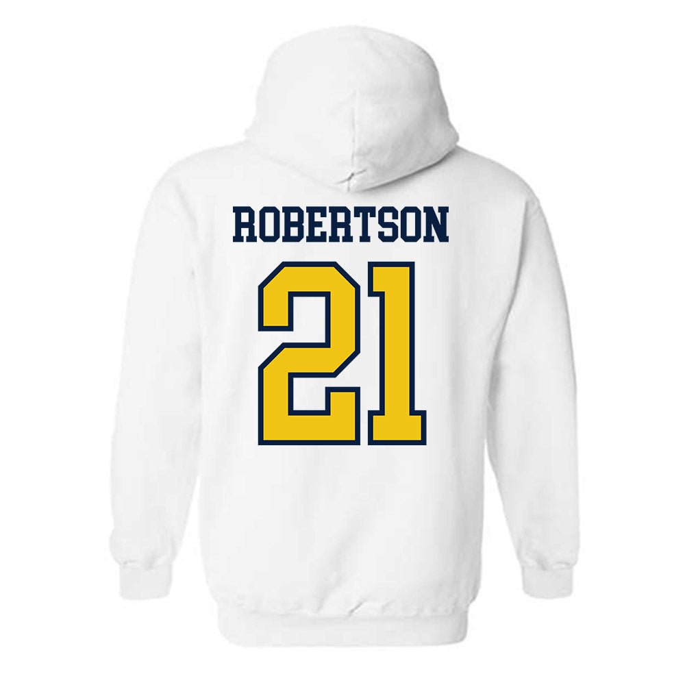 Michigan - NCAA Men's Ice Hockey : Ben Robertson - Classic Shersey Hooded Sweatshirt-1