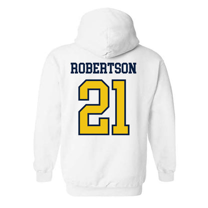 Michigan - NCAA Men's Ice Hockey : Ben Robertson - Classic Shersey Hooded Sweatshirt-1