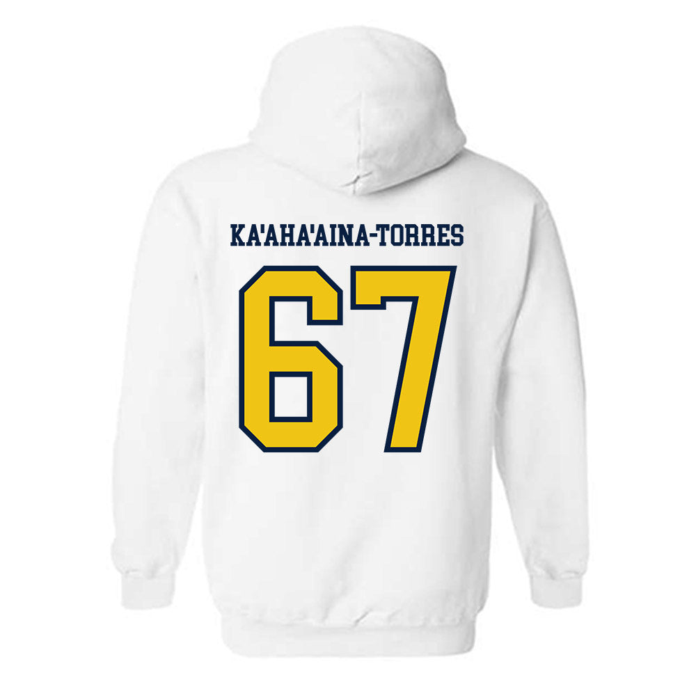 Michigan - NCAA Football : Houston Ka'aha'aina-Torres - Classic Shersey Hooded Sweatshirt-1