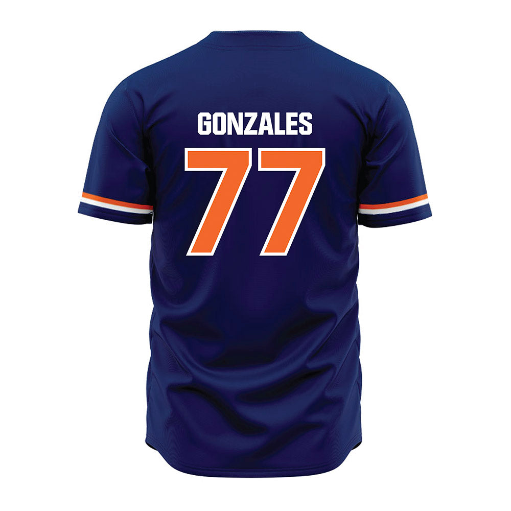 FPU - NCAA Baseball : Tyler Gonzales - Blue Jersey-1