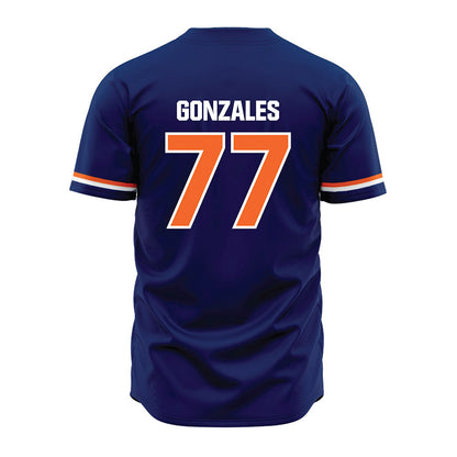 FPU - NCAA Baseball : Tyler Gonzales - Blue Jersey-1