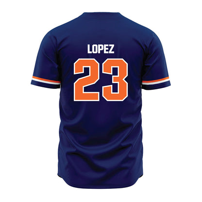 FPU - NCAA Baseball : Alex Lopez - Blue Jersey-1
