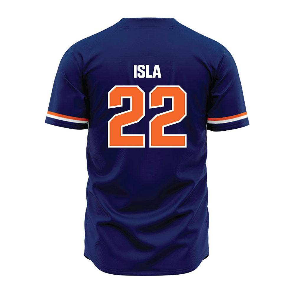 FPU - NCAA Baseball : Jordan Isla - Blue Jersey-1