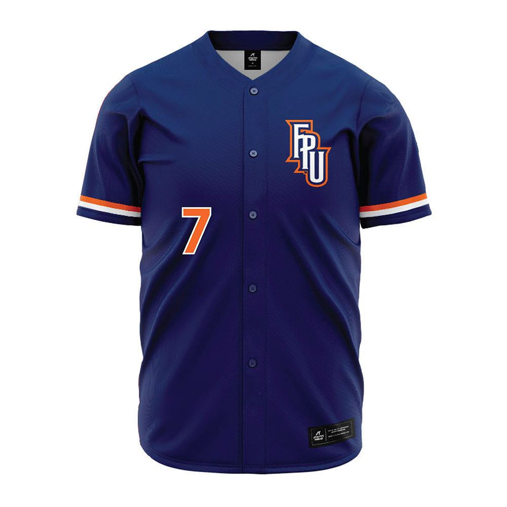 FPU - NCAA Baseball : Isaac Esquivel - Blue Jersey-0