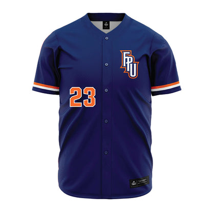 FPU - NCAA Baseball : Alex Lopez - Blue Jersey-0