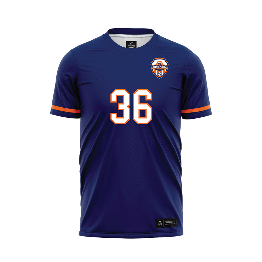 FPU - NCAA Men's Soccer : Allen Fortune III - Blue Soccer Jersey-0