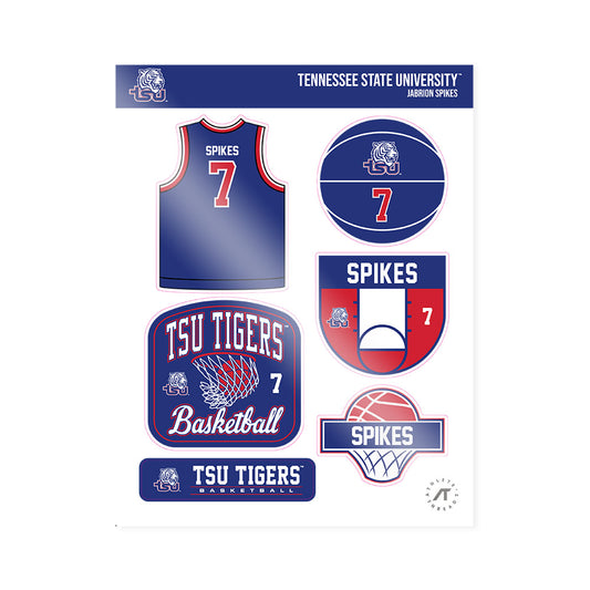 TN State - NCAA Men's Basketball : Jabrion Spikes - Sticker Sheet-0
