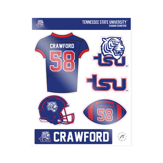 TN State - NCAA Football : Shamar Crawford - Sticker Sheet-0