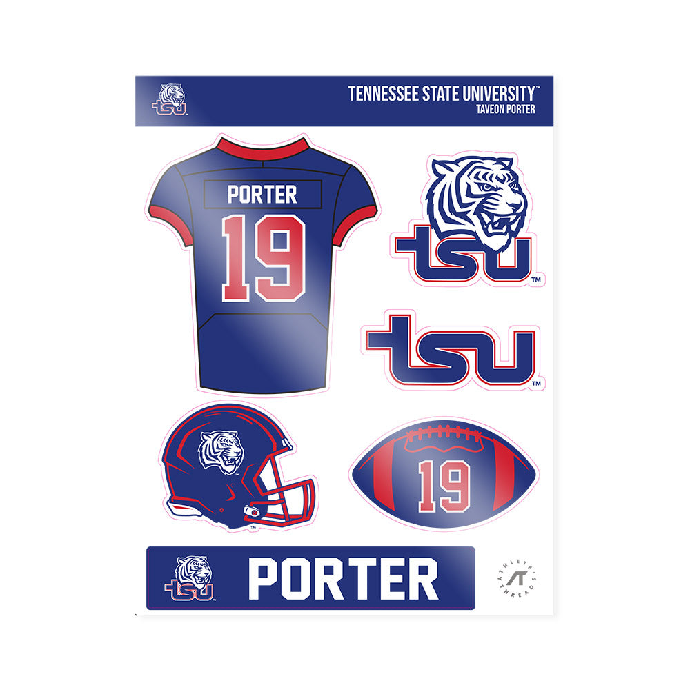 TN State - NCAA Football : Taveon Porter - Sticker Sheet-0