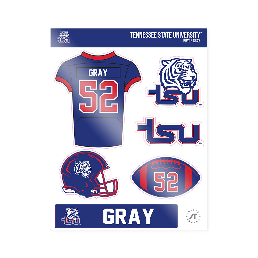 TN State - NCAA Football : Bryce Gray - Sticker Sheet-0