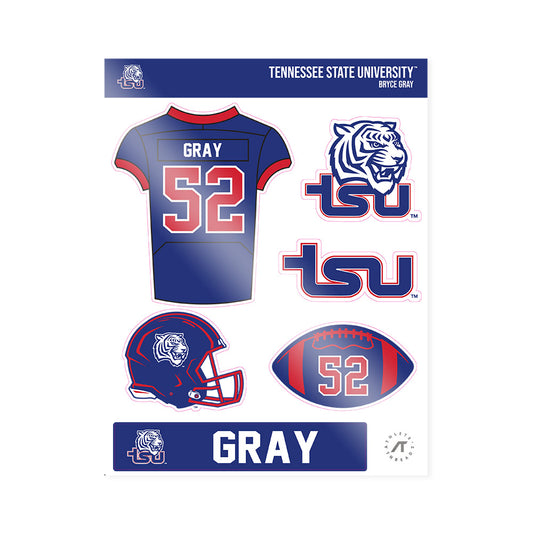 TN State - NCAA Football : Bryce Gray - Sticker Sheet-0
