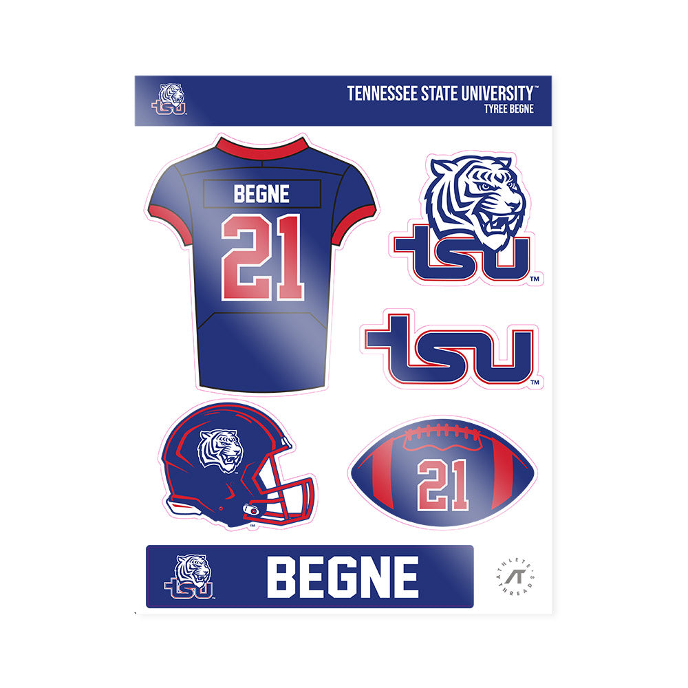 TN State - NCAA Football : Tyree Begne - Sticker Sheet-0