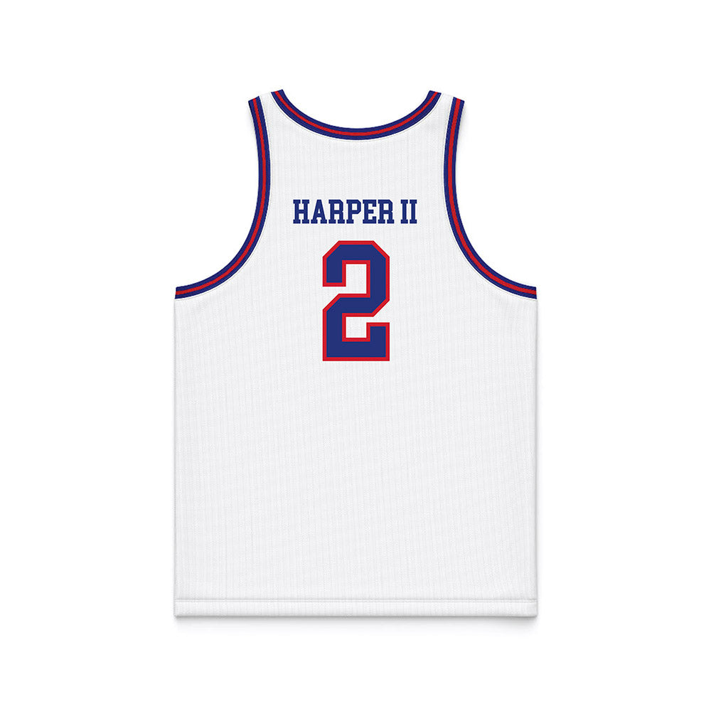TN State - NCAA Men's Basketball : Travis Harper II - White Basketball Jersey-1
