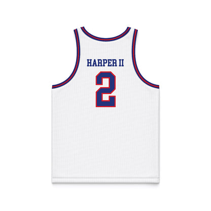 TN State - NCAA Men's Basketball : Travis Harper II - White Basketball Jersey-1