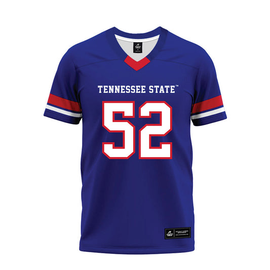 TN State - NCAA Football : KJ McCou - Blue Premium Football Jersey-0