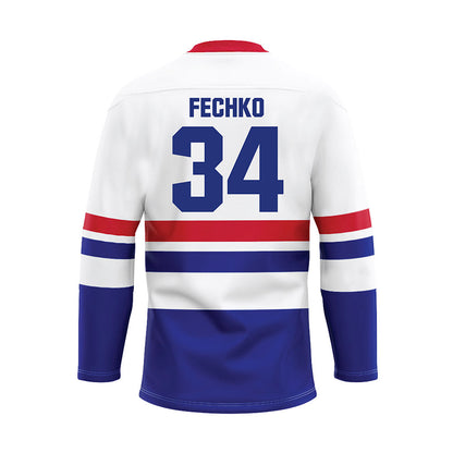 TN State - NCAA Men's Ice Hockey : Trey Fechko - White Hockey Jersey-1