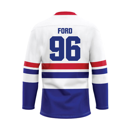 TN State - NCAA Men's Ice Hockey : Odin Ford - White Hockey Jersey-1