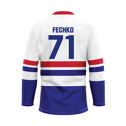TN State - NCAA Men's Ice Hockey : Marcus Fechko - White Hockey Jersey-1