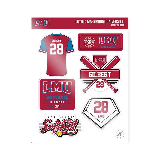 LMU - NCAA Softball : Jessie Gilbert - Sticker Sheet-0