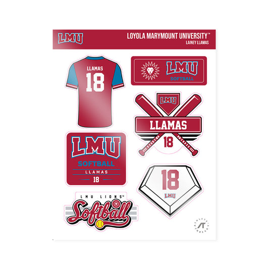 LMU - NCAA Softball : Lainey Llamas - Sticker Sheet-0