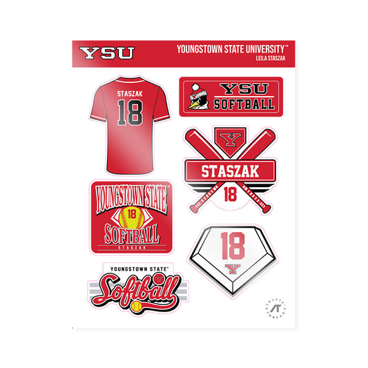 Youngstown State - NCAA Softball : Leila Staszak - Sticker Sheet-0