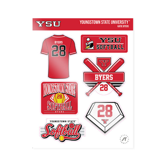 Youngstown State - NCAA Softball : Katie Byers - Sticker Sheet-0